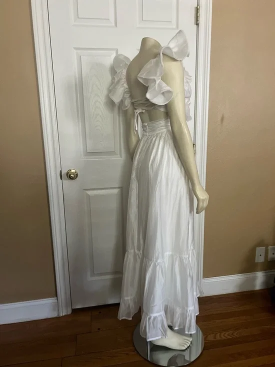 Petal & Pup White Floral-Accent Maxi Dress - Women - Picture 14 of 14